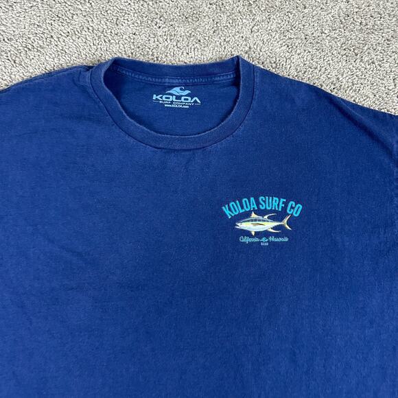 Koloa Surf Shirt Mens Extra Large Blue California Hawaii Surfing Short Sleeve - Picture 7 of 9